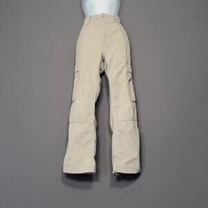 GAP Vintage Y2K Light Khaki Corduroy Cargo Utility Pants Low Rise Jeans Size 31